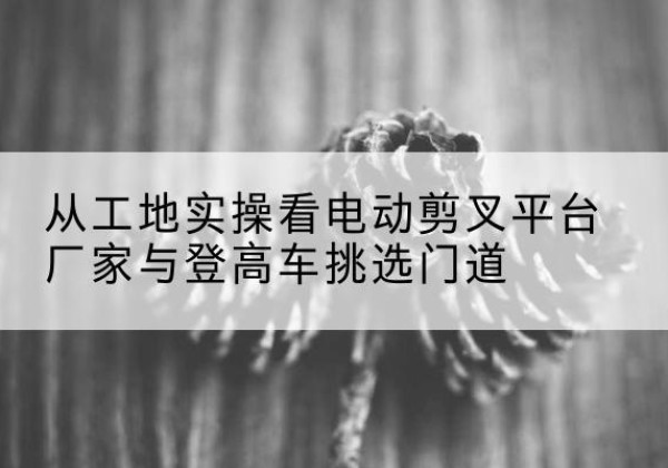 城中电动剪叉升降平台厂家-从工地实操看电动剪叉平台厂家与登高车挑选门道
