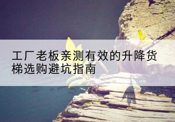 城中升降货梯怎么选-工厂老板亲测有效的升降货梯选购避坑指南